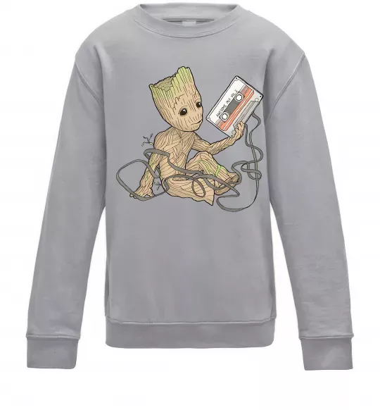 Дитячий світшот Грут з касетою Сірий меланж фото