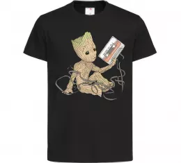 Детская футболка Грут з касетою Черный фото