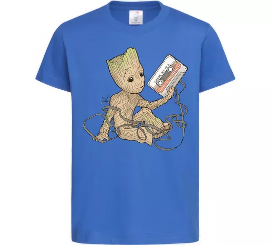 Дитяча футболка Грут з касетою Яскраво-синій фото