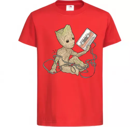 Дитяча футболка Грут з касетою Червоний фото