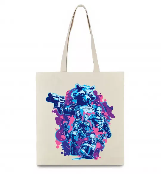 Еко-сумка Вартові галактики постер Бежевий фото