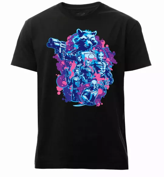 Чоловіча преміум футболка Вартові галактики постер Чорний фото