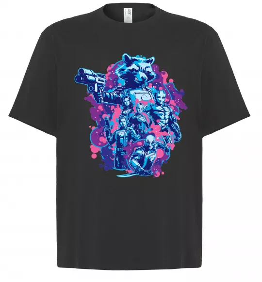 Футболка Оверсайз Вартові галактики постер Чорний фото