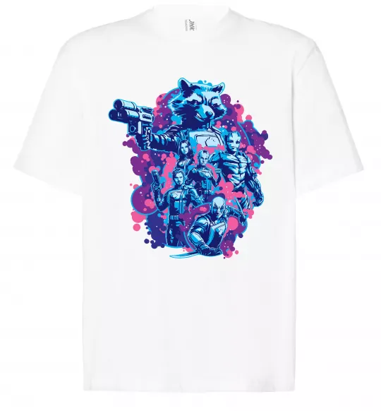 Футболка Оверсайз Вартові галактики постер Білий фото