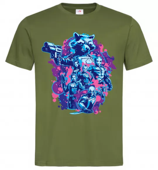 Чоловіча футболка Вартові галактики постер Оливковий фото