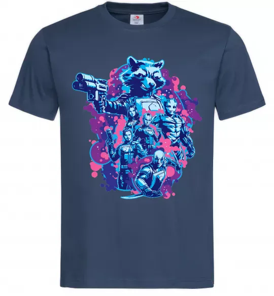 Чоловіча футболка Вартові галактики постер Темно-синій фото