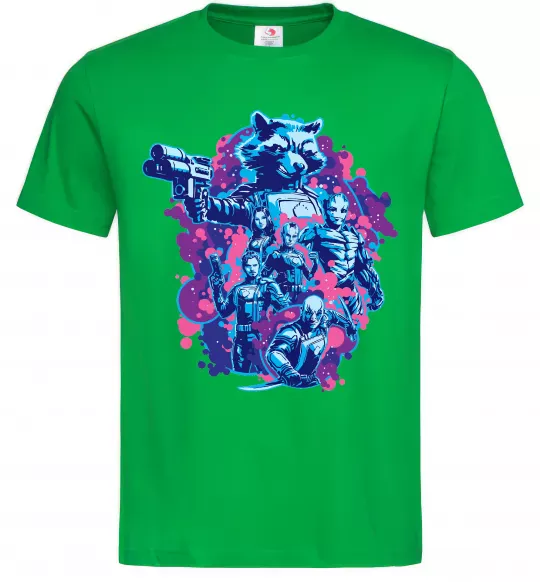 Чоловіча футболка Вартові галактики постер Зелений фото