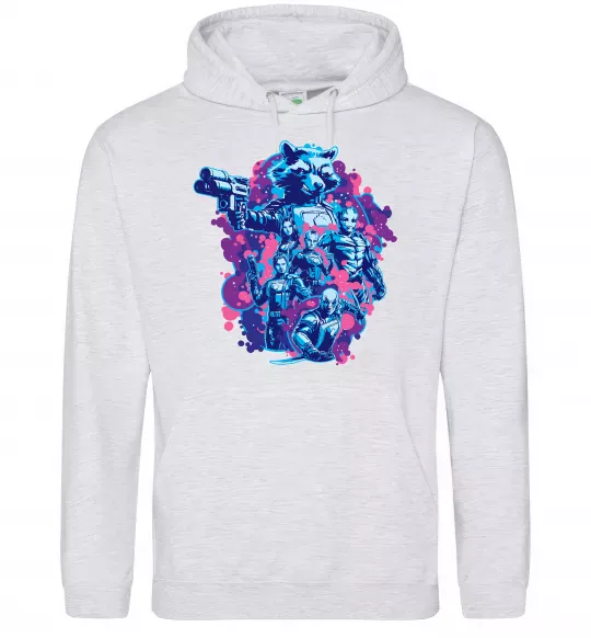 Жіноча толстовка (худі) Вартові галактики постер Сірий меланж фото