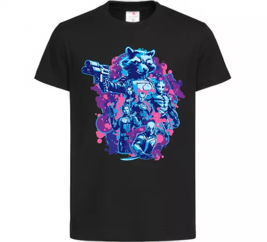 Дитяча футболка Вартові галактики постер Чорний фото