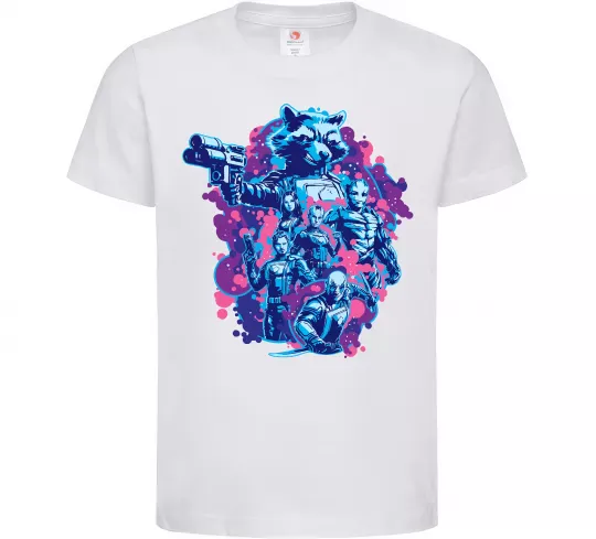 Дитяча футболка Вартові галактики постер Білий фото