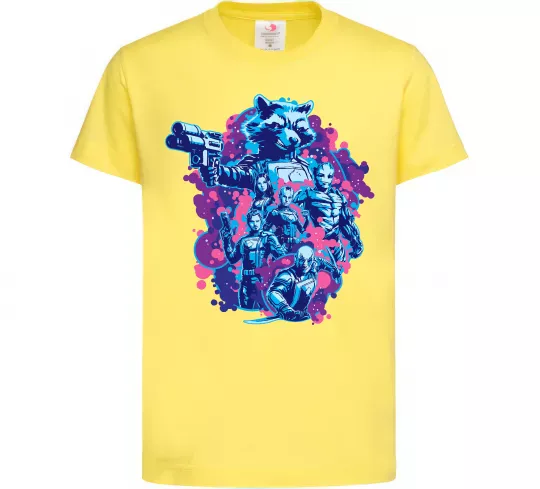 Дитяча футболка Вартові галактики постер Лимонний фото