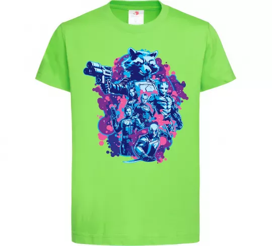 Дитяча футболка Вартові галактики постер Лаймовий фото