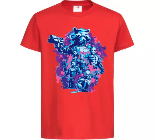 Дитяча футболка Вартові галактики постер Червоний фото