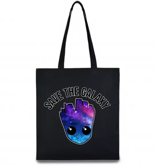Еко-сумка Save the galaxy Грут Чорний фото