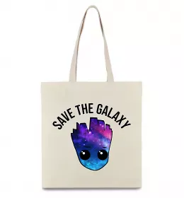Эко-сумка Save the galaxy Грут Бежевый фото