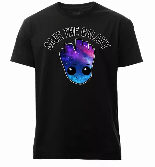 Чоловіча преміум футболка Save the galaxy Грут Чорний фото