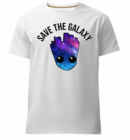 Чоловіча преміум футболка Save the galaxy Грут Білий фото