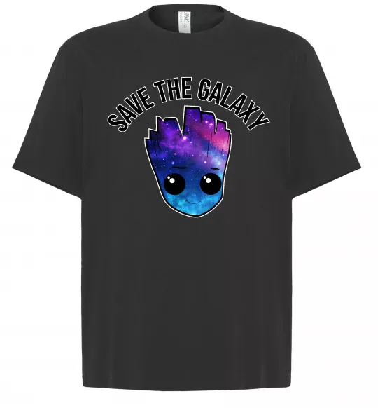 Футболка Оверсайз Save the galaxy Грут Чорний фото