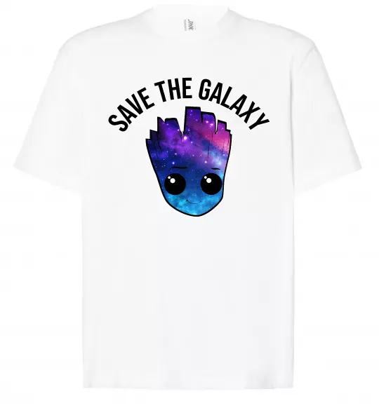 Футболка Оверсайз Save the galaxy Грут Білий фото