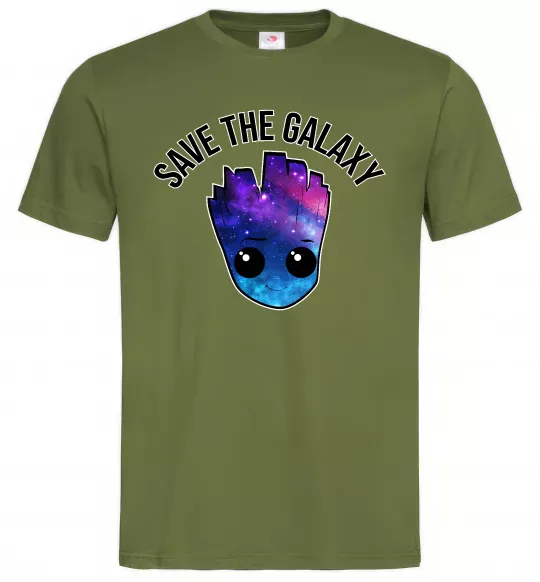 Чоловіча футболка Save the galaxy Грут Оливковий фото