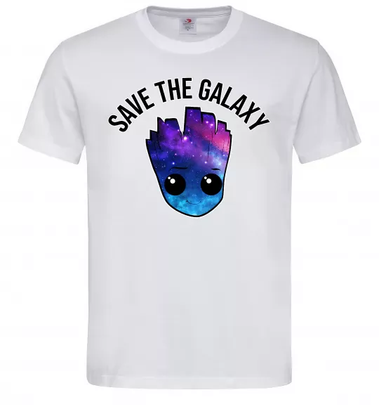 Чоловіча футболка Save the galaxy Грут Білий фото