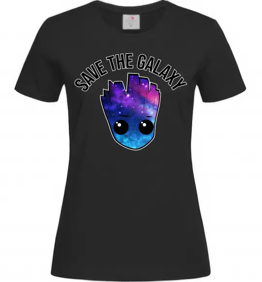 Жіноча футболка Save the galaxy Грут Чорний фото
