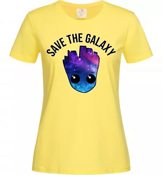 Жіноча футболка Save the galaxy Грут Лимонний фото