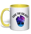 Чашка з кольоровою ручкою Save the galaxy Грут Сонячно жовтий Чашка з кольоровою ручкою Save the galaxy Грут Сонячно жовтий фото
