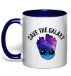 Чашка з кольоровою ручкою Save the galaxy Грут Глибокий темно-синій Чашка з кольоровою ручкою Save the galaxy Грут Глибокий темно-синій фото