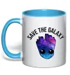 Чашка з кольоровою ручкою Save the galaxy Грут Блакитний Чашка з кольоровою ручкою Save the galaxy Грут Блакитний фото