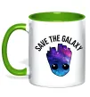 Чашка з кольоровою ручкою Save the galaxy Грут Зелений Чашка з кольоровою ручкою Save the galaxy Грут Зелений фото