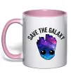 Чашка з кольоровою ручкою Save the galaxy Грут Ніжно рожевий Чашка з кольоровою ручкою Save the galaxy Грут Ніжно рожевий фото