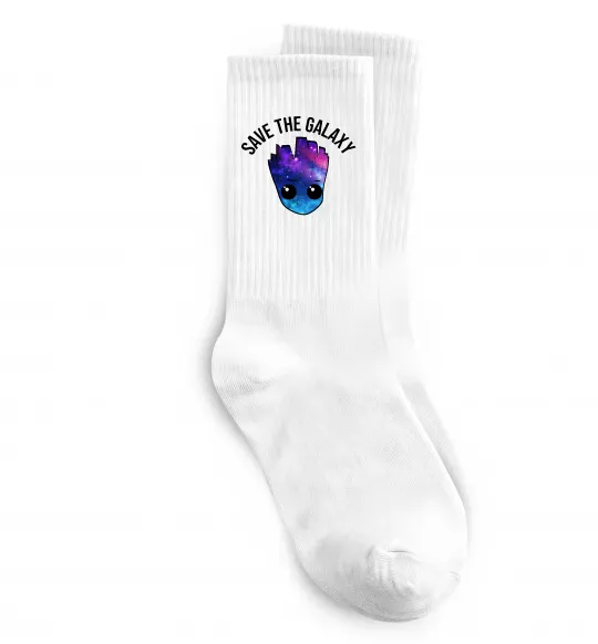 Шкарпетки Save the galaxy Грут Білий фото