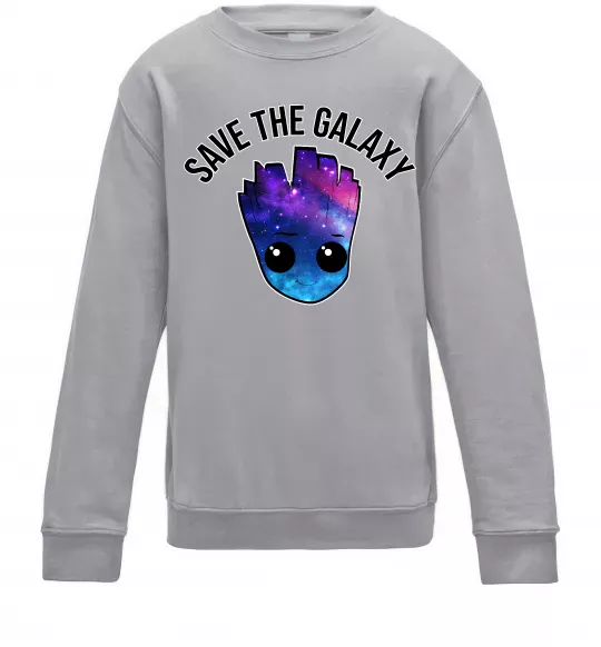 Дитячий світшот Save the galaxy Грут Сірий меланж фото