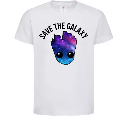 Дитяча футболка Save the galaxy Грут Білий фото