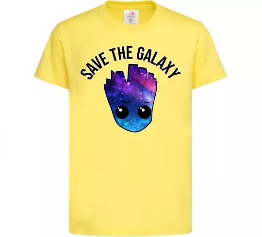Дитяча футболка Save the galaxy Грут Лимонний фото