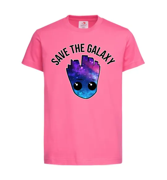 Детская футболка Save the galaxy Грут Ярко-розовый фото