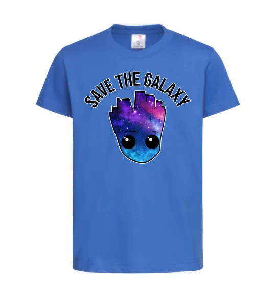 Детская футболка Save the galaxy Грут Ярко-синий фото