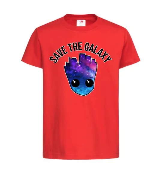 Детская футболка Save the galaxy Грут Красный фото
