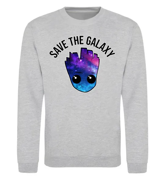 Свитшот Save the galaxy Грут Серый меланж фото