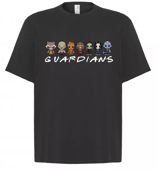 Футболка Оверсайз Guardians мультяшні Черный фото