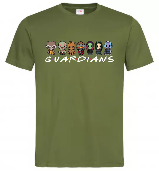 Мужская футболка Guardians мультяшні Оливковый фото