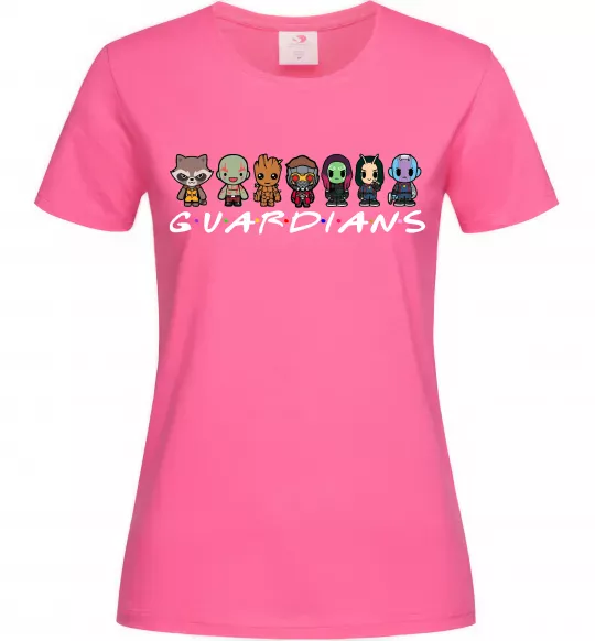 Женская футболка Guardians мультяшні Ярко-розовый фото