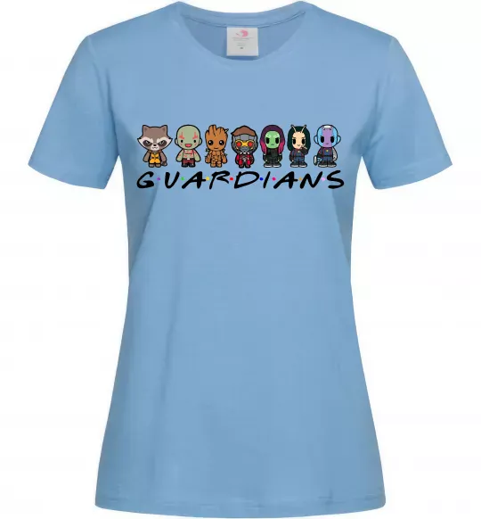 Женская футболка Guardians мультяшні Голубой фото