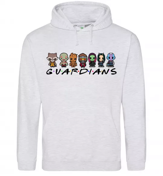 Женская толстовка (худи) Guardians мультяшні Серый меланж фото