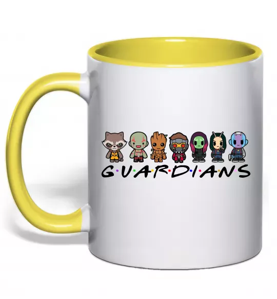Чашка с цветной ручкой Guardians мультяшні Солнечно желтый фото