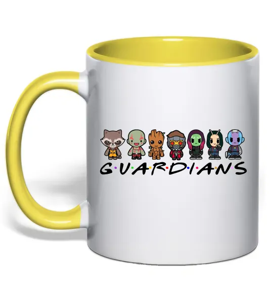 Чашка с цветной ручкой Guardians мультяшні Лимонный фото