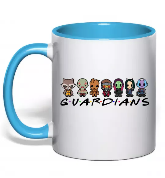 Чашка с цветной ручкой Guardians мультяшні Голубой фото
