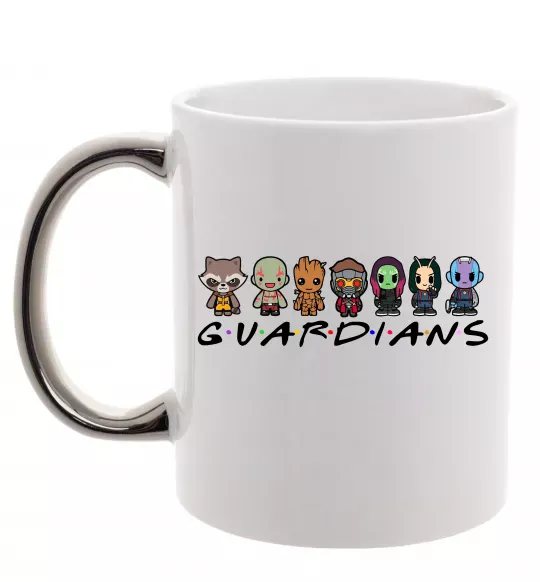 Чашка с цветной ручкой Guardians мультяшні Серебро фото