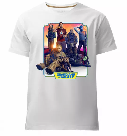 Мужская премиум футболка Guardians of the galaxy Белый фото